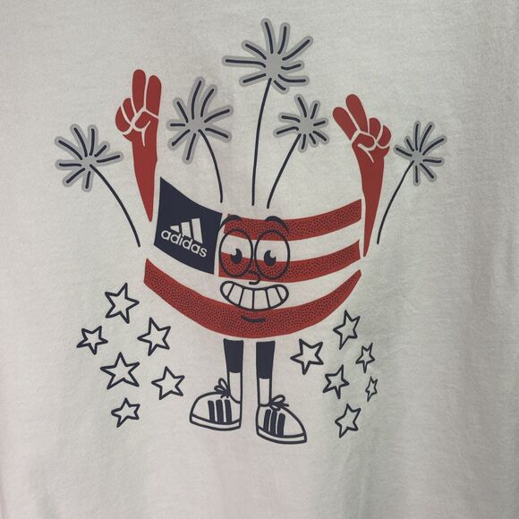NWT adidas Boys Americana Graphic Set 7 Y Shirt Shorts Red White Blue USA July 4 - Picture 4 of 8